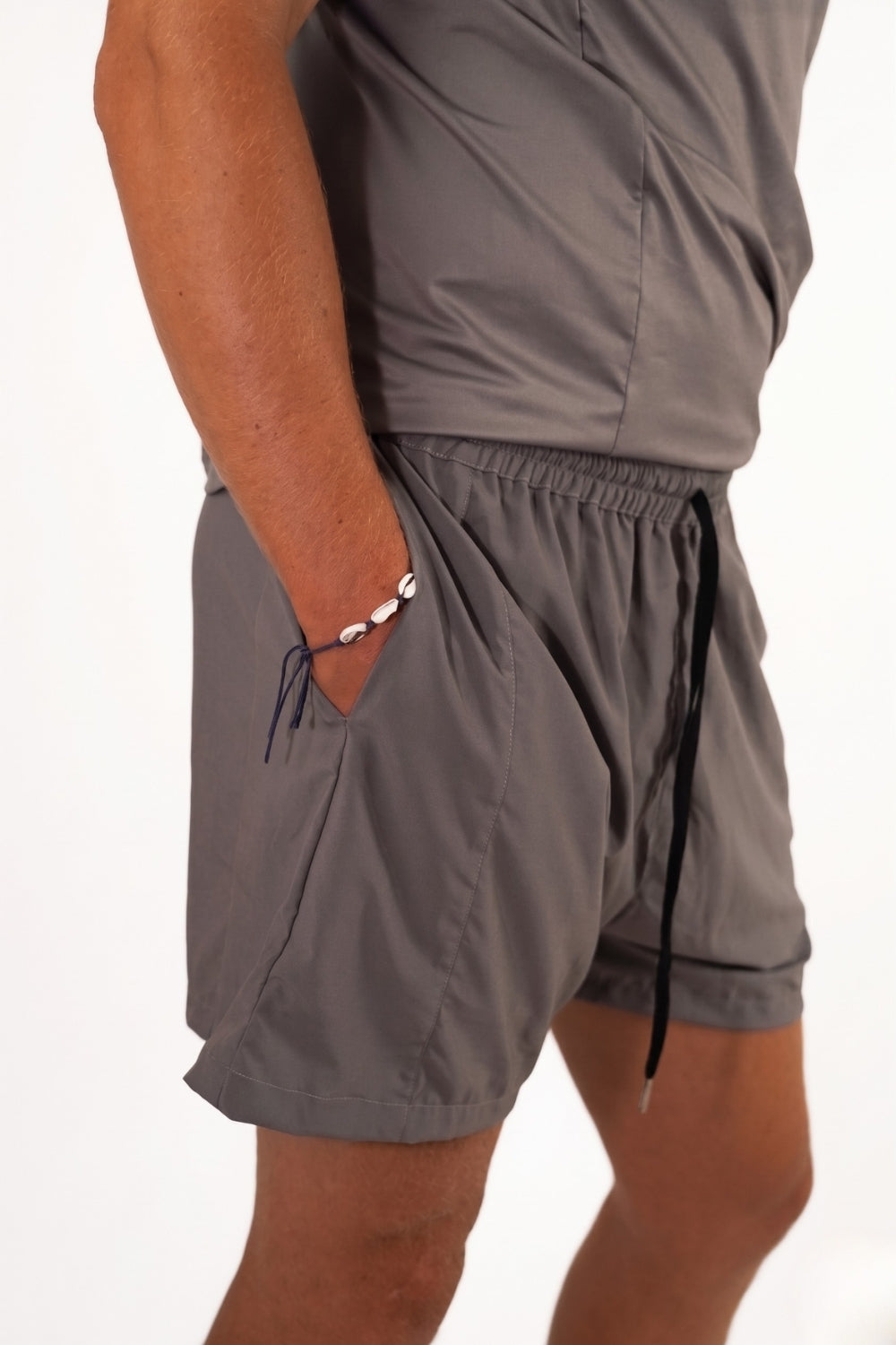 ENTAK short de sport homme gris, vue de dos - short fitness OWNHEAT